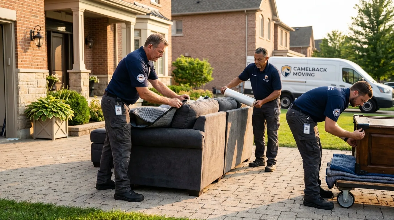 Large estate moving crew wrapping furniture in Wilmer, TX